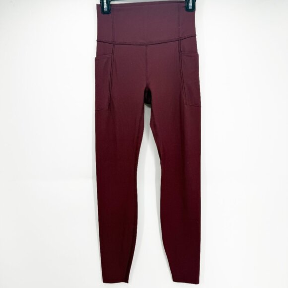 All In Motion brushed sculpt high-rise leggings in Garnet Red S - Picture 2 of 8